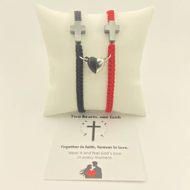 CROSS & HEART CHARM BRACELET