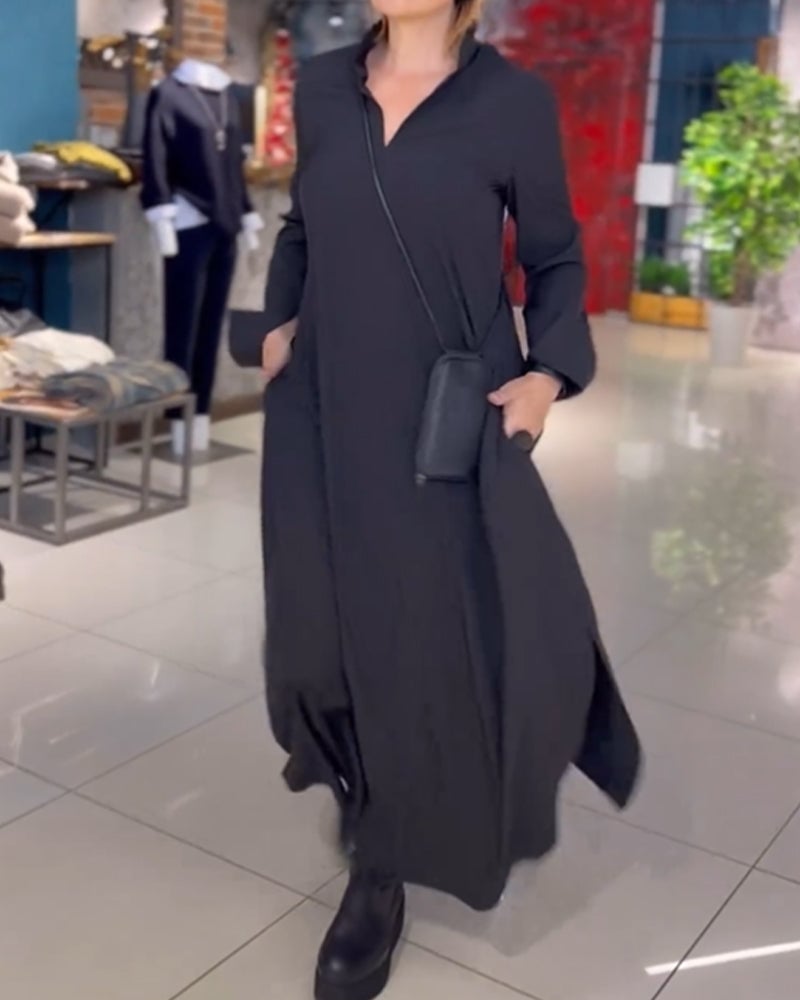 MABEL | RELAXED LONG DRESS WITH SIDE SLITS