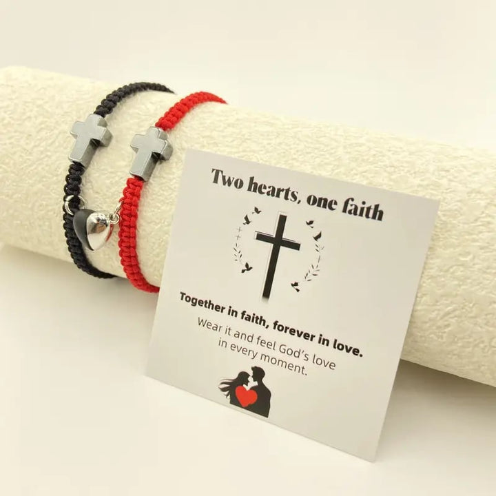 CROSS & HEART CHARM BRACELET