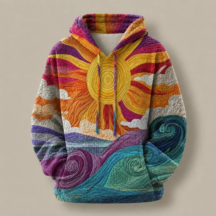 AURALEI | SUNBURST PRINT Y2K HOODIE