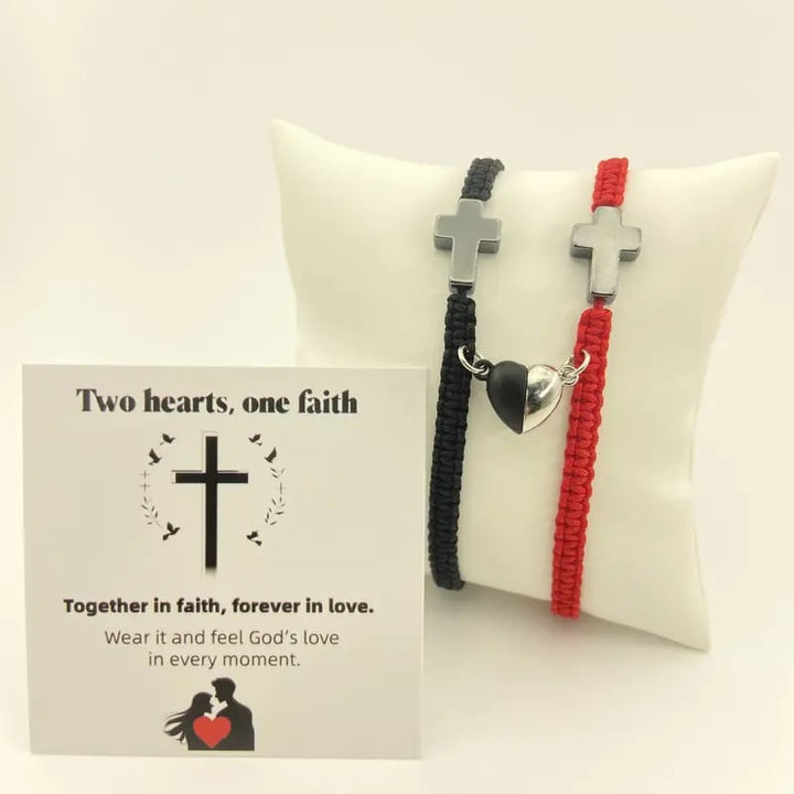 CROSS & HEART CHARM BRACELET