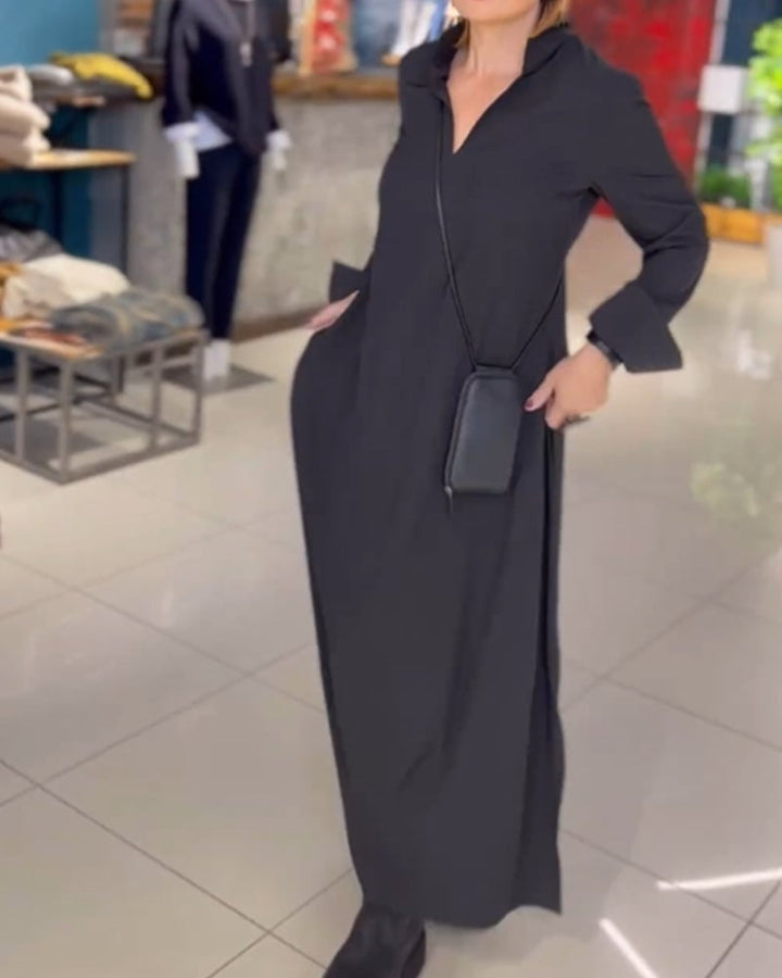 MABEL | RELAXED LONG DRESS WITH SIDE SLITS