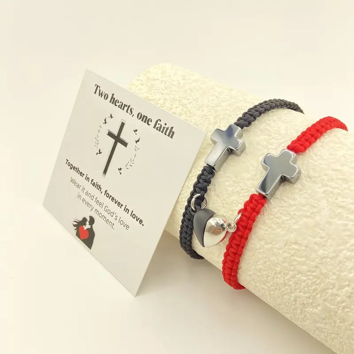 CROSS & HEART CHARM BRACELET