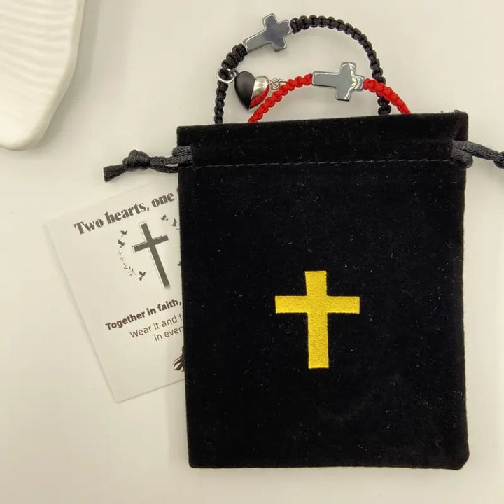 CROSS & HEART CHARM BRACELET