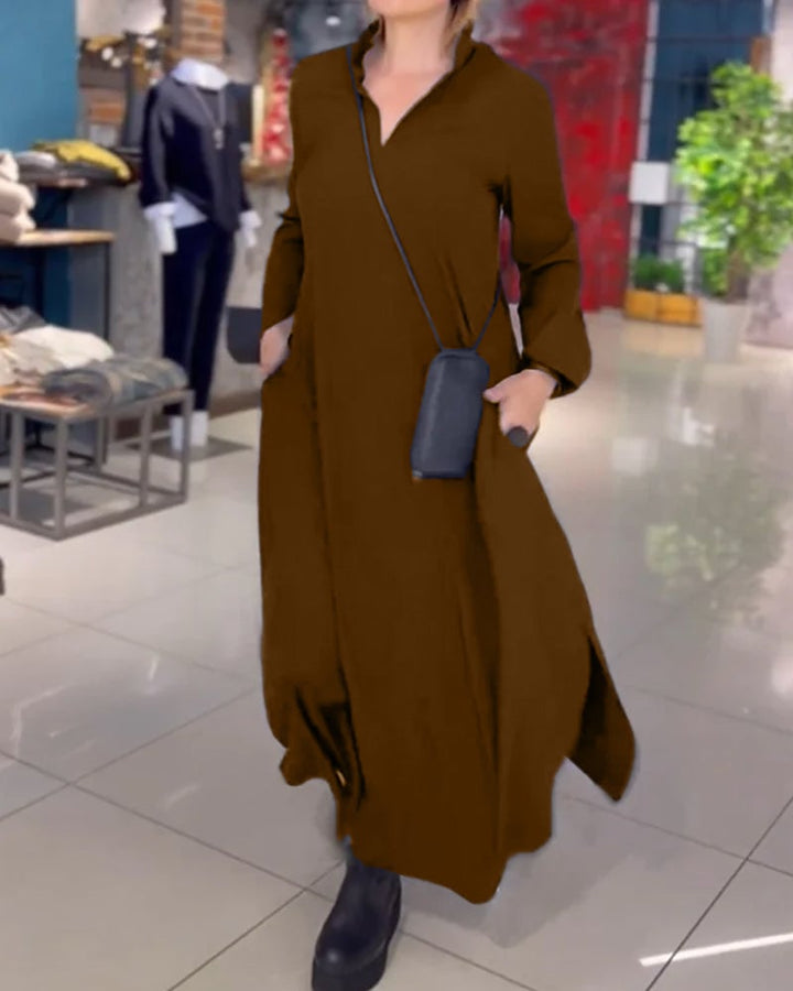 MABEL | RELAXED LONG DRESS WITH SIDE SLITS
