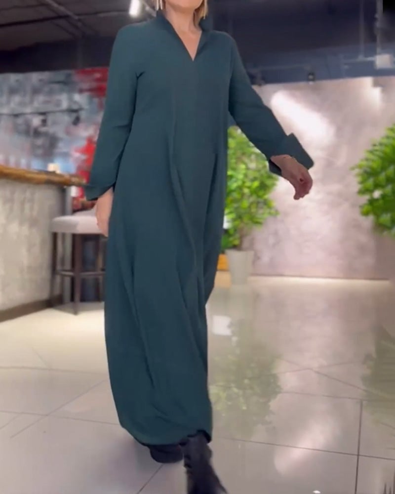 MABEL | RELAXED LONG DRESS WITH SIDE SLITS