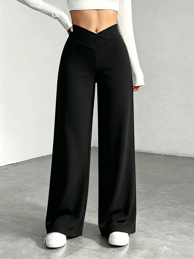 Lena™ | High-Waisted Cross-Waist Wide-Leg Pants