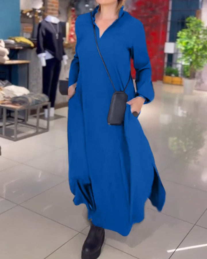MABEL | RELAXED LONG DRESS WITH SIDE SLITS