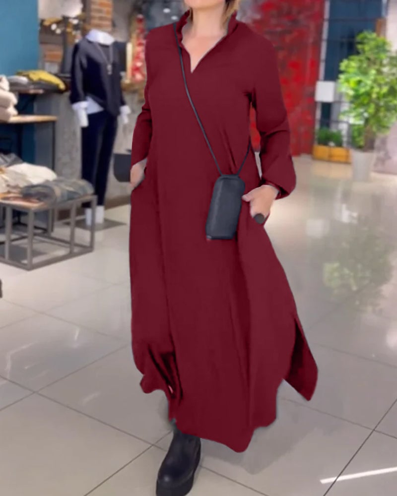 MABEL | RELAXED LONG DRESS WITH SIDE SLITS